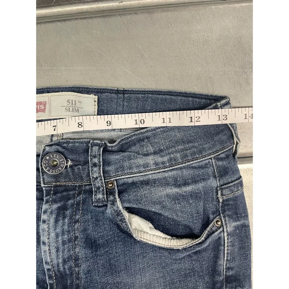 Levis 511 Slim Fit Jeans Women Size‎ 14 26x29 Blue Medium Wash Denim Straight